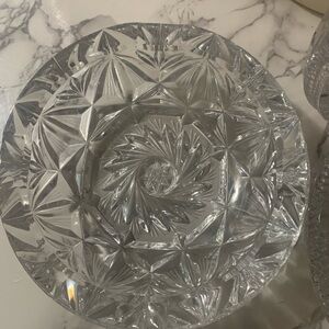 Crystal Cut Glass Serving Bowl - Clear